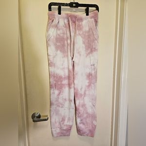 Free People pink tie dye work it out jogger, Small NWT